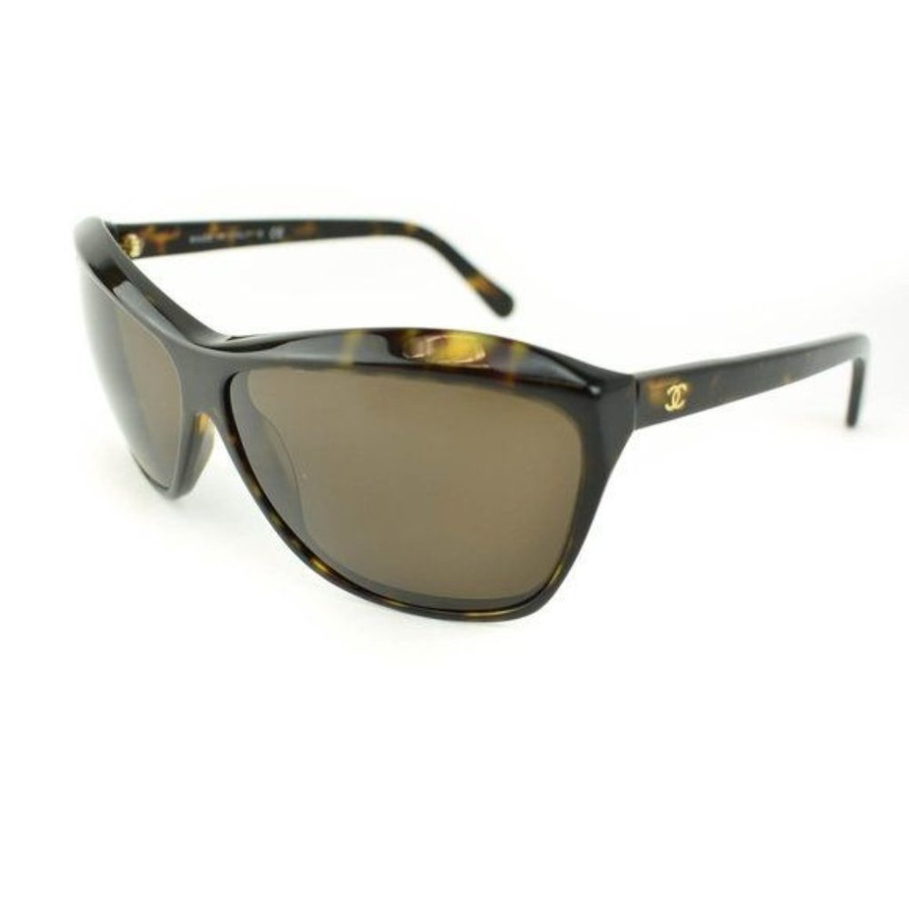 CHANEL: Tortoise Brown CC Polarized Sunglasses mh